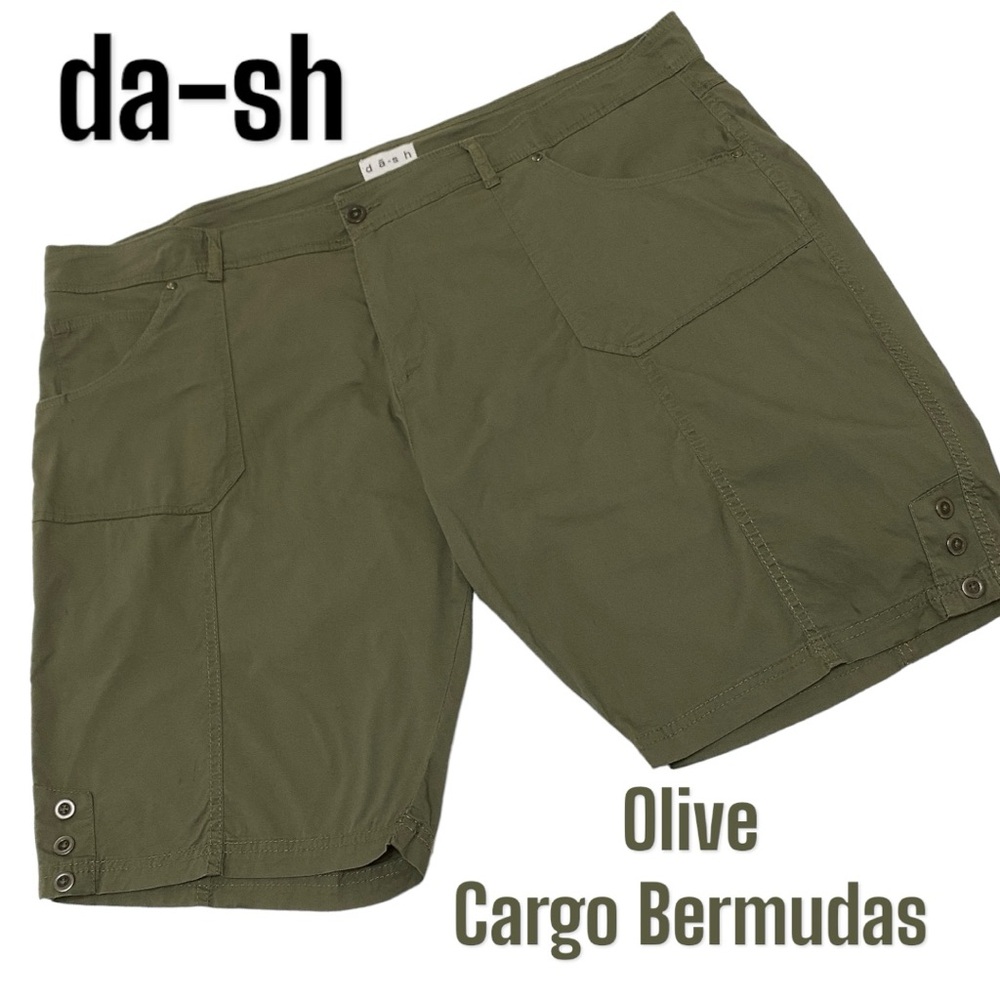 DASH Olive Cargo Style Bermuda Shorts - Sz 20W